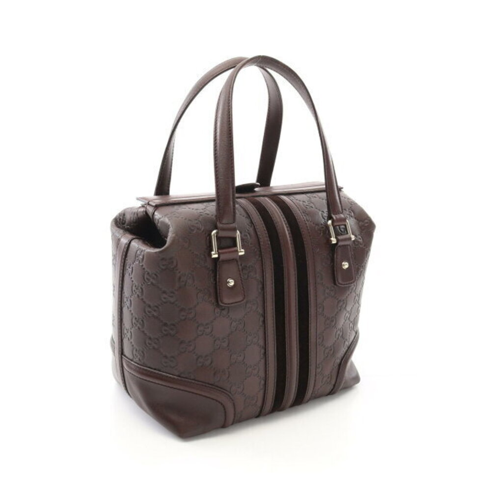 Gucci Square Brown ssima Doctors Bag Handbag Leather